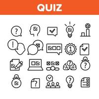 Quiz-Spiel-Sammlung Elemente Symbole Set Vektor