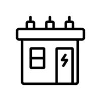 Power Line Control Gebäude Symbol Vektor Umriss Illustration