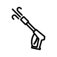 Geräte-Hochdruckreiniger-Pistole mit Wasserdurchfluss-Symbol-Vektor-Umriss-Illustration vektor