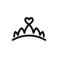kronprinsessan ikon vektor. isolerade kontur symbol illustration vektor