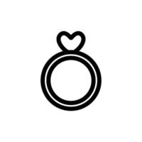 ring med pärla ikon vektor. isolerade kontur symbol illustration vektor