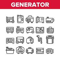 Sammlungsikonen des tragbaren Generators stellten Vektor ein