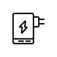 power bank mit stecker für steckdose symbol vektor umriss illustration