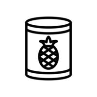 Konserven-Ananas-Symbol-Vektor-Umriss-Illustration vektor