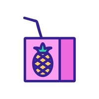 skiva ring och ananas ikon vektor kontur illustration