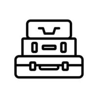 stack resväska ikon vektor kontur illustration