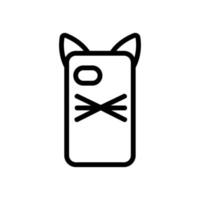 telefonfodral i kattform ikon vektor kontur illustration