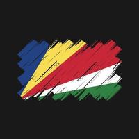 Pinselstriche der Seychellen-Flagge. Nationalflagge vektor