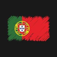 portugisiska flaggan penseldrag. National flagga vektor