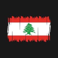 Bürste der libanon-Flagge. Nationalflagge vektor
