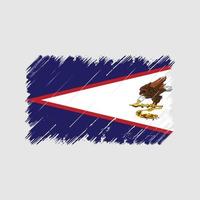 Pinselstriche der amerikanischen Samoa-Flagge. Nationalflagge vektor