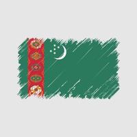 turkmenistan flagga penseldrag. National flagga vektor