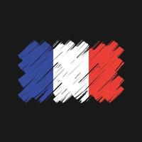 Bürste mit französischer Flagge. Nationalflagge vektor