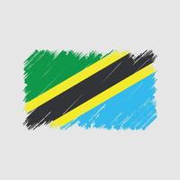 tanzania flagga penseldrag. National flagga vektor