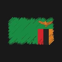Pinselstriche mit Sambia-Flagge. Nationalflagge vektor