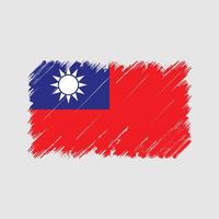 Pinselstriche der Taiwan-Flagge. Nationalflagge vektor