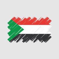 sudan flaggborste. National flagga vektor