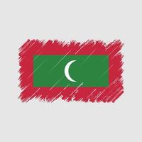 maldivernas flagga penseldrag. National flagga vektor