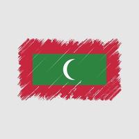 Pinselstriche der Malediven-Flagge. Nationalflagge vektor
