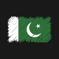 pakistanska flaggan penseldrag. National flagga vektor