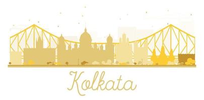 goldene silhouette der skyline der stadt kolkata. vektor