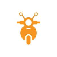 eps10 orange Vektor-Motorrad-Vorderansicht-Symbol isoliert auf weißem Hintergrund. Scooter-Symbol in einem einfachen, flachen, trendigen, modernen Stil für Ihr Website-Design, Logo, Piktogramm und mobile Anwendung vektor