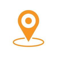 eps10 orangefarbenes Vektor-Lagekartensymbol isoliert auf weißem Hintergrund. Punktsymbol in einem einfachen, flachen, trendigen, modernen Stil für Ihr Website-Design, Logo, Piktogramm und mobile Anwendung vektor