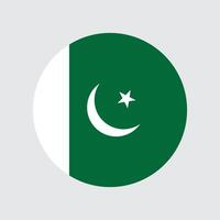eps10 grön och vit vektor pakistanska flaggan med månen och stjärnikonen isolerad på grå bakgrund. flaggsymbol i en enkel platt trendig modern stil för din webbdesign, logotyp och mobilapplikation