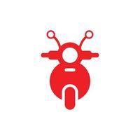 eps10 röd vektor motorcykel framifrån ikonen isolerad på vit bakgrund. skotersymbol i en enkel platt trendig modern stil för din webbdesign, logotyp, piktogram och mobilapplikation