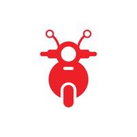 eps10 rotes Vektor-Motorrad-Vorderansicht-Symbol isoliert auf weißem Hintergrund. Scooter-Symbol in einem einfachen, flachen, trendigen, modernen Stil für Ihr Website-Design, Logo, Piktogramm und mobile Anwendung vektor