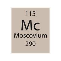 moscovium symbol. kemiskt element i det periodiska systemet. vektor illustration.