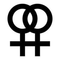 doppeltes weibliches Symbol, lesbische Beziehung. Vektor-Illustration. vektor