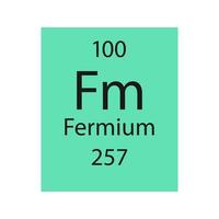 fermium symbol. kemiskt element i det periodiska systemet. vektor illustration.