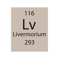 Livermorium-Symbol. chemisches Element des Periodensystems. Vektor-Illustration. vektor