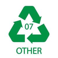 annan 07 återvinningskodsymbol. plast återvinning vektor polyeten tecken.