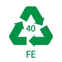 Plastikrecyclingsymbol Fe 40, Plastikverpackung. Vektor-Illustration vektor