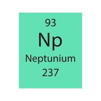 neptunium symbol. kemiskt element i det periodiska systemet. vektor illustration.