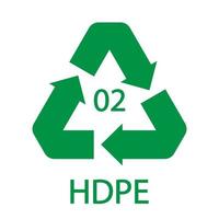 hdpe 02 Recycling-Code-Symbol. Kunststoff-Recycling-Vektor-Polyethylen-Schild. vektor