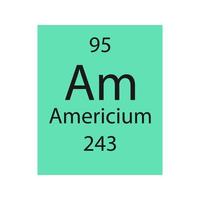 Americium-Symbol. chemisches Element des Periodensystems. Vektor-Illustration. vektor