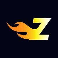 initial z flame logotyp vektor