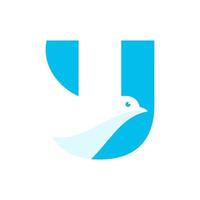 initial u dove logotyp vektor