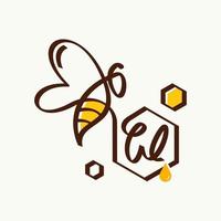 initial w bee logotyp vektor