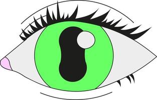 ein psychedelisches Auge mit einer doppelten Pupille. flache vektorillustration lokalisiert auf einem weißen hintergrund. vektor
