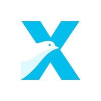 initial x dove logotyp vektor