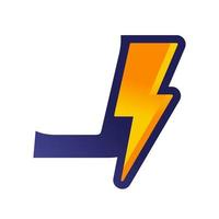 initial j thunder logotyp vektor