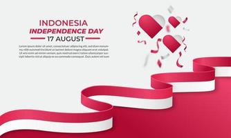 Indonesiens självständighetsdag. dirgahayu republik indonesien. illustration, banner, affisch, bakgrundsdesign vektor