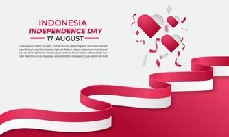 Unabhängigkeitstag Indonesiens. dirgahayu republik indonesien. Illustration, Banner, Poster, Hintergrunddesign vektor