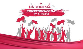 Indonesiens självständighetsdag. illustration, banner, affisch, bakgrundsdesign vektor