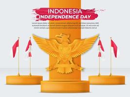 Unabhängigkeitstag Indonesiens. dirgahayu republik indonesien. Illustration, Banner, Poster, Hintergrunddesign vektor