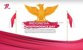 Indonesiens självständighetsdag. dirgahayu republik indonesien. illustration, banner, affisch, bakgrundsdesign vektor